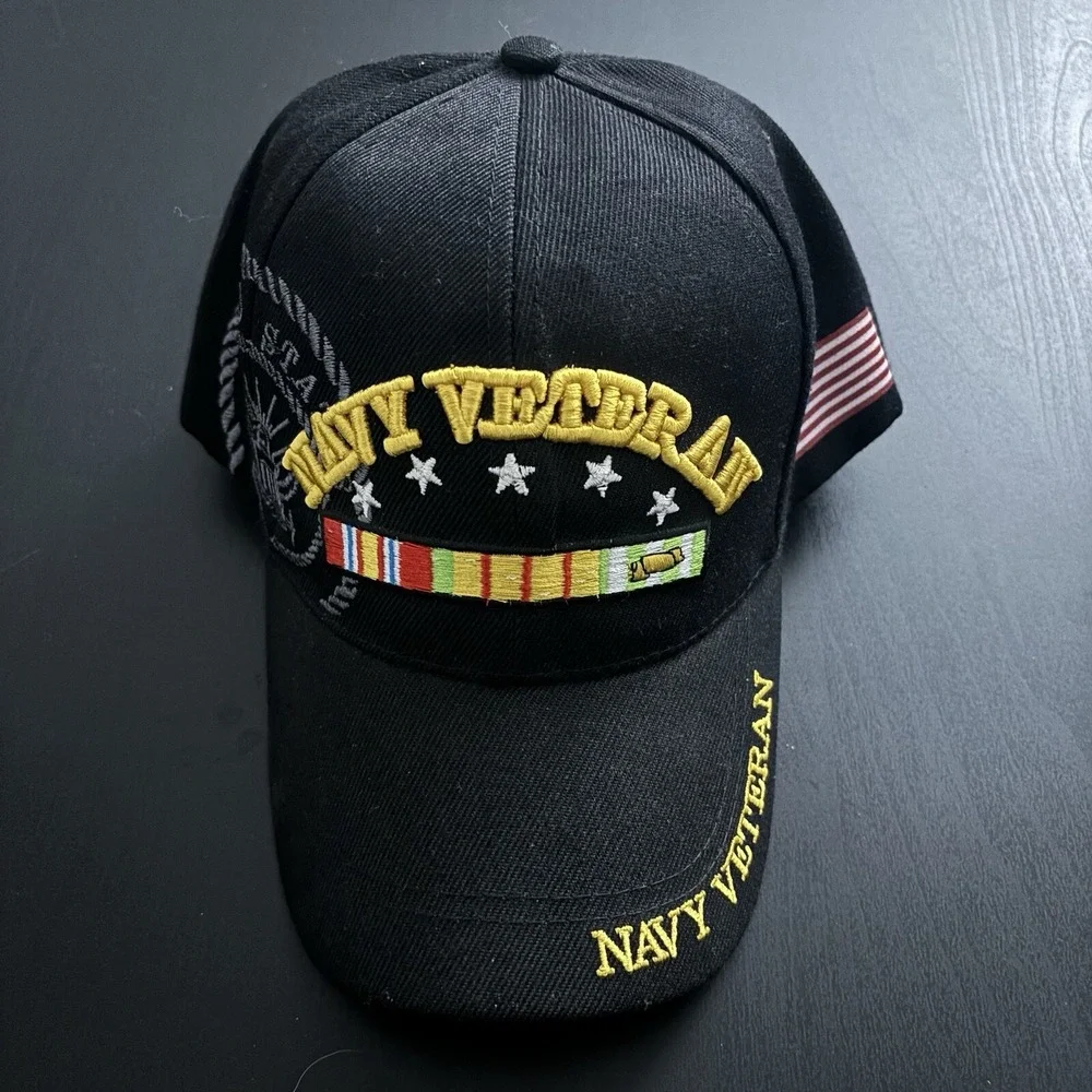 United State Navy Veteran Hat‎ USN Vet Baseball Cap Embroidered Logo OSFM